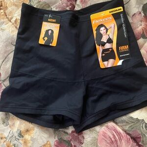 Flexees Black High-Waist Firm Control Shaping Shorts